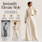 ✨ Effortless Comfort | Women's Cropped Top & Wide-Leg Pants 2-Piece