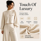 ✨ Effortless Comfort | Women's Cropped Top & Wide-Leg Pants 2-Piece