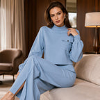 ✨ Effortless Comfort | Women's Cropped Top & Wide-Leg Pants 2-Piece