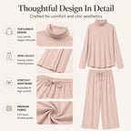 ☁️Women's Turtleneck Top & Wide-Leg Pants Set – Elegant Two-Piece Outfit For Cosy Everyday Style✨