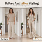 Women's Waist-Defining V-Neck Jumpsuit