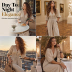 Women's Waist-Defining V-Neck Jumpsuit