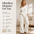 💝💝Women's Off-Shoulder Top & Wide-Leg Pants Set– Effortless Chic Meets Everyday Comfort