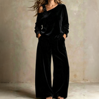 💝💝Women's Off-Shoulder Top & Wide-Leg Pants Set– Effortless Chic Meets Everyday Comfort