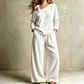 Women's Off-Shoulder Top & Wide-Leg Pants Set