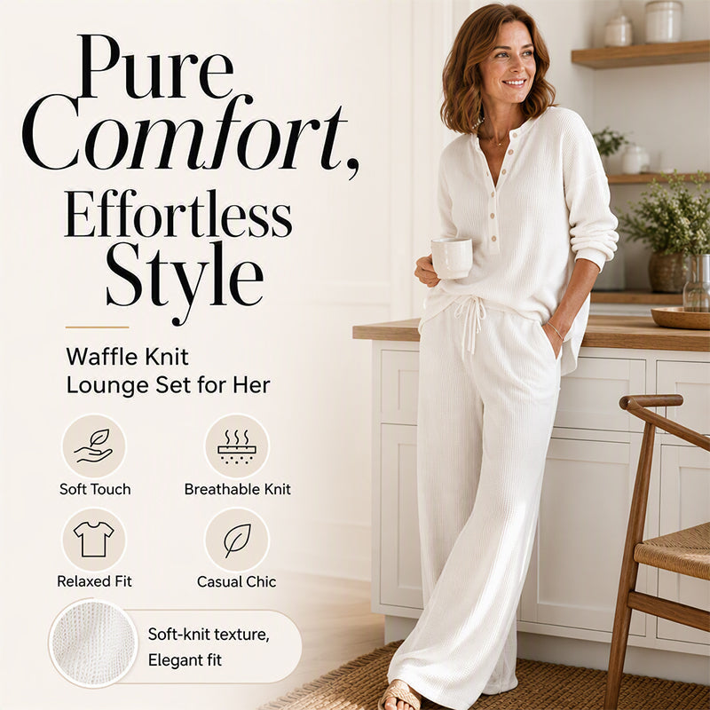 ⌛Limited-Time Offer-Women's Waffle Knit Lounge Set