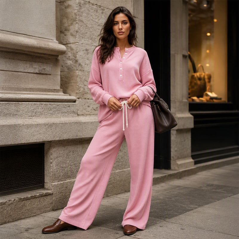 ⌛Limited-Time Offer-Women's Waffle Knit Lounge Set
