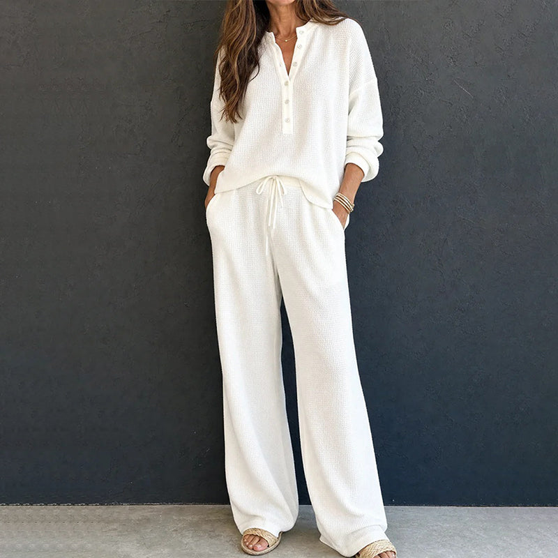⌛Limited-Time Offer-Women's Waffle Knit Lounge Set