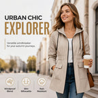 Women's Water Resistant Hooded Rain Jacket