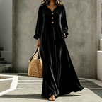 ⌛Limited-Time Offer-Women's Elegant Velvet Maxi Dress with Ruffle Sleeve