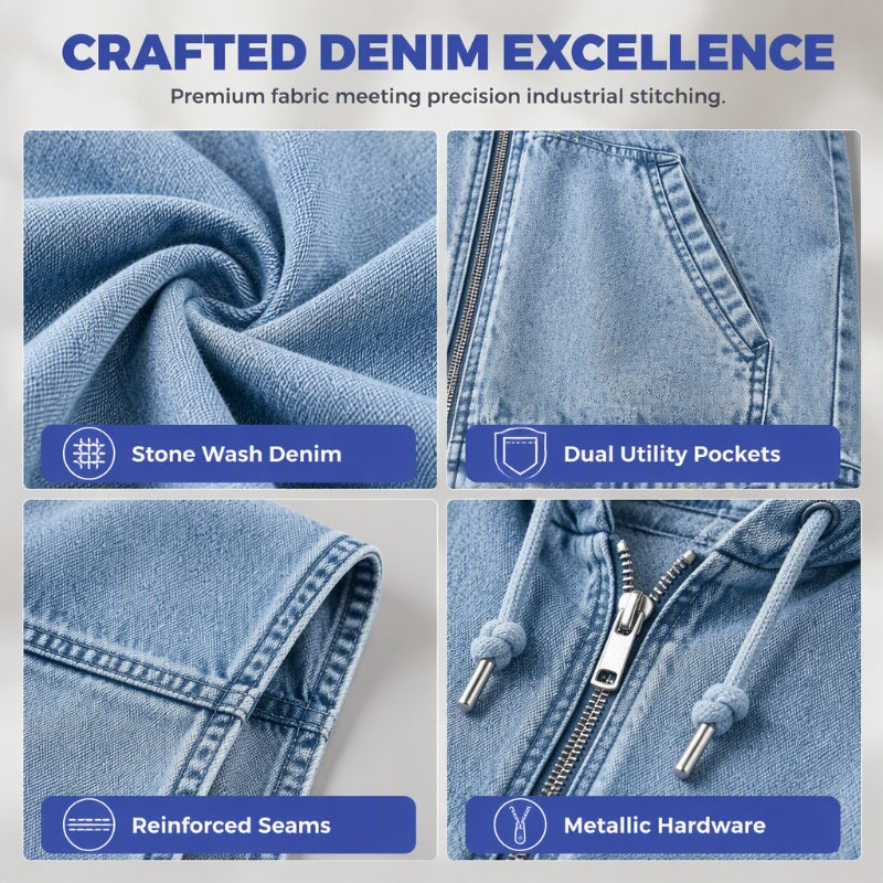 💝💝 Seasonal Style | Women's Oversized Hooded Denim Vest Jacket