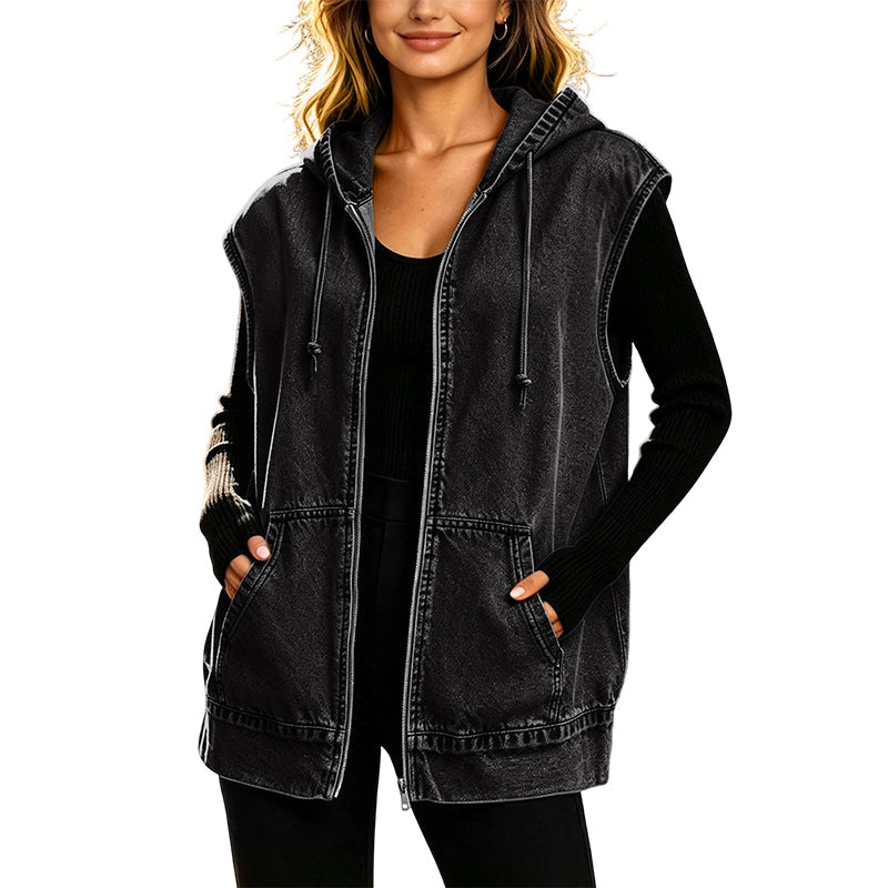💝💝 Seasonal Style | Women's Oversized Hooded Denim Vest Jacket