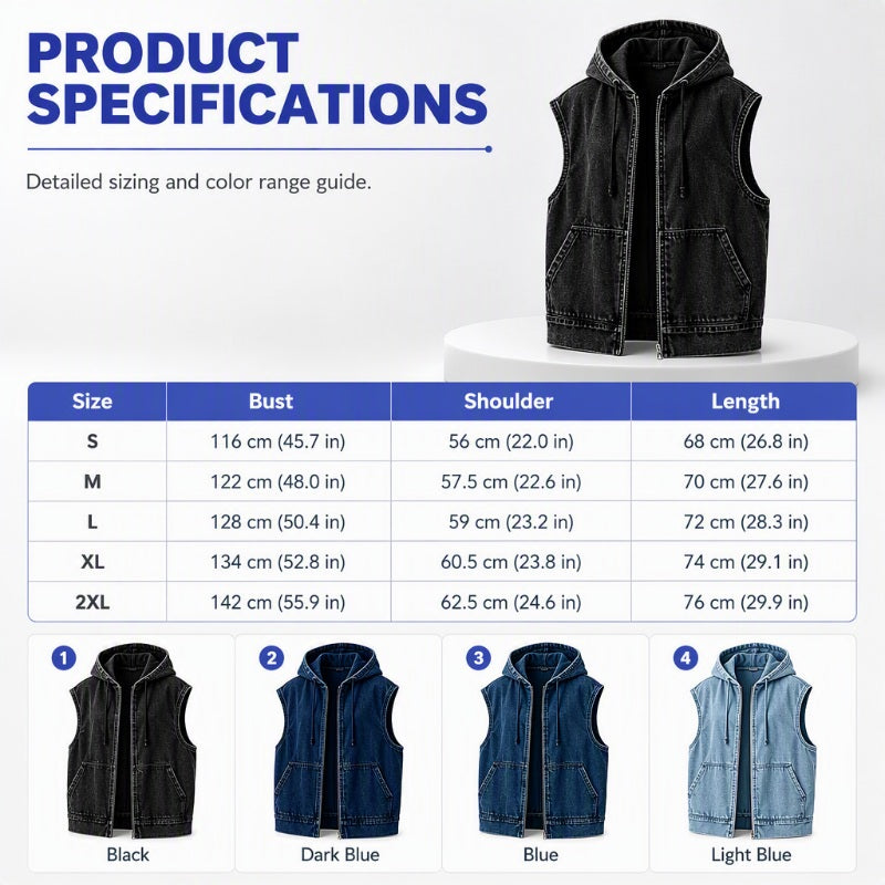 💝💝 Seasonal Style | Women's Oversized Hooded Denim Vest Jacket