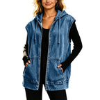 💝💝 Seasonal Style | Women's Oversized Hooded Denim Vest Jacket