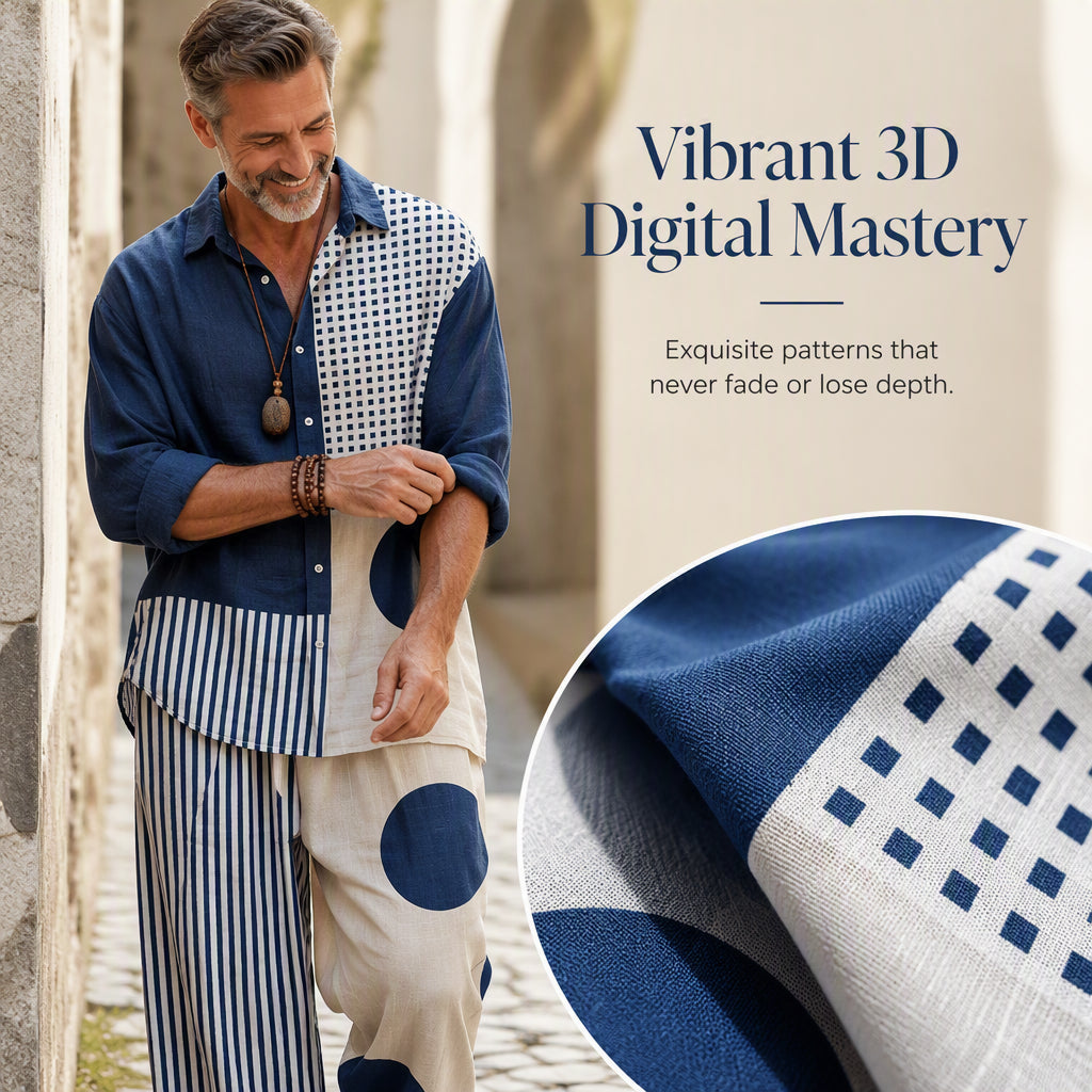 💝💝 Easy Style, Zero Matching Hassle | Men's Retro Print Loose-Fit 2-Piece Set