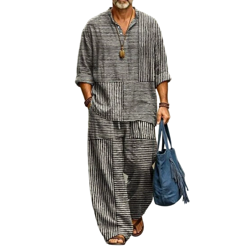 💝💝 Easy Style, Zero Matching Hassle | Men's Retro Print Loose-Fit 2-Piece Set
