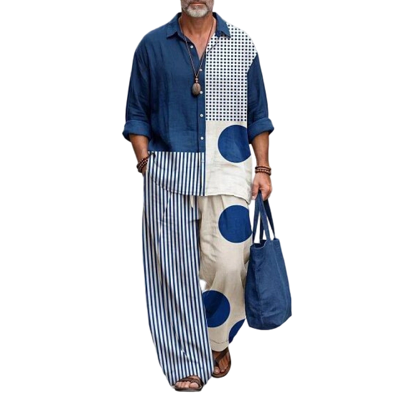 💝💝 Easy Style, Zero Matching Hassle | Men's Retro Print Loose-Fit 2-Piece Set