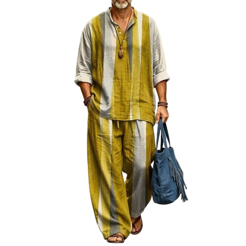 💝💝 Easy Style, Zero Matching Hassle | Men's Retro Print Loose-Fit 2-Piece Set