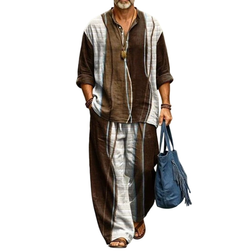 💝💝 Easy Style, Zero Matching Hassle | Men's Retro Print Loose-Fit 2-Piece Set