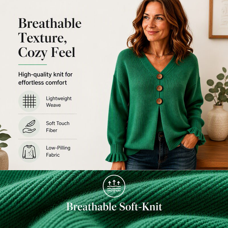 💝💝Special Price Today | Women's Soft V-Neck Textured-Knit Sweater