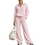 💝💝One Set, Endless Ease | Women's Half-Zip Top & Wide-Leg Pants 2-Piece Set⚡Free shipping