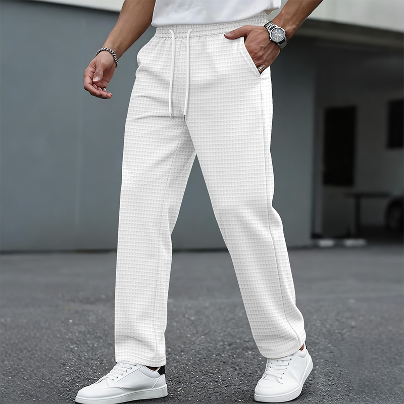 💝💝 Textured Everyday Comfort | Men's Waffle-Knit Drawstring Trousers