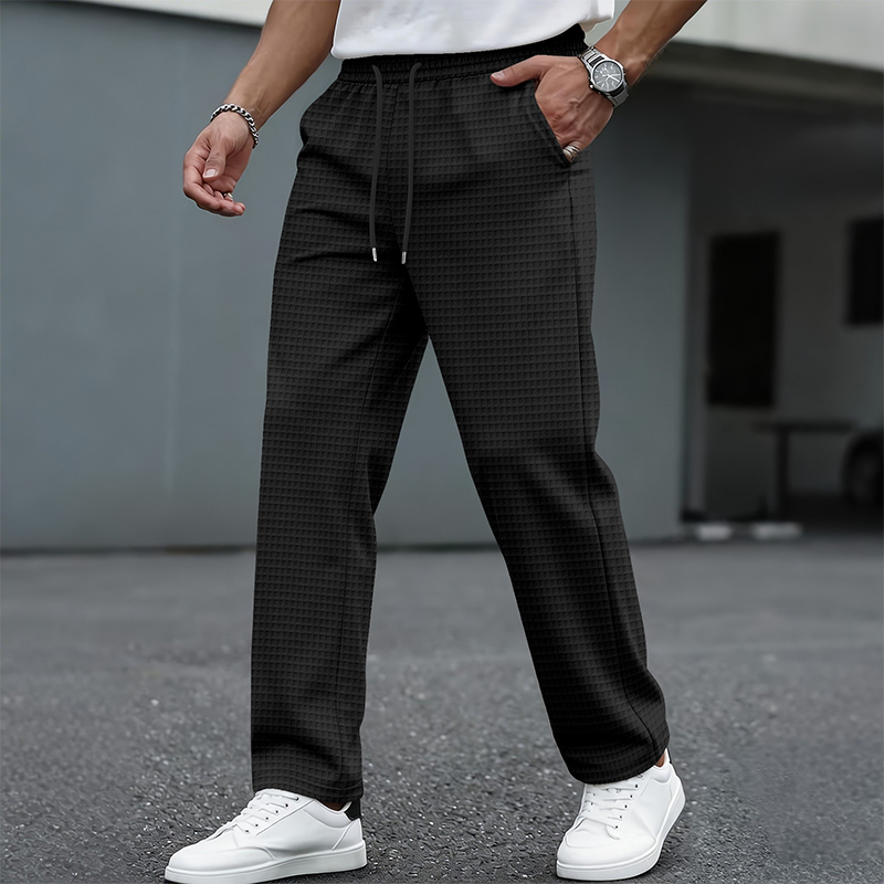 💝💝 Textured Everyday Comfort | Men's Waffle-Knit Drawstring Trousers