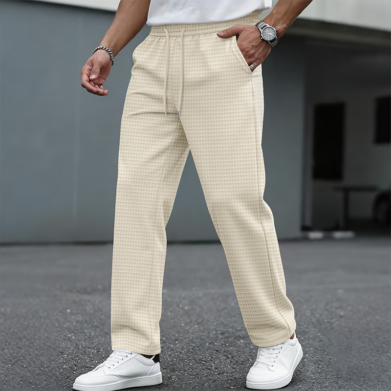 💝💝 Textured Everyday Comfort | Men's Waffle-Knit Drawstring Trousers