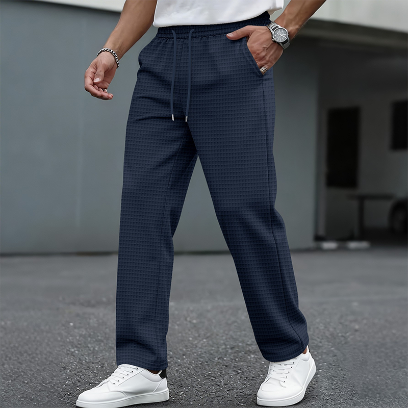 💝💝 Textured Everyday Comfort | Men's Waffle-Knit Drawstring Trousers