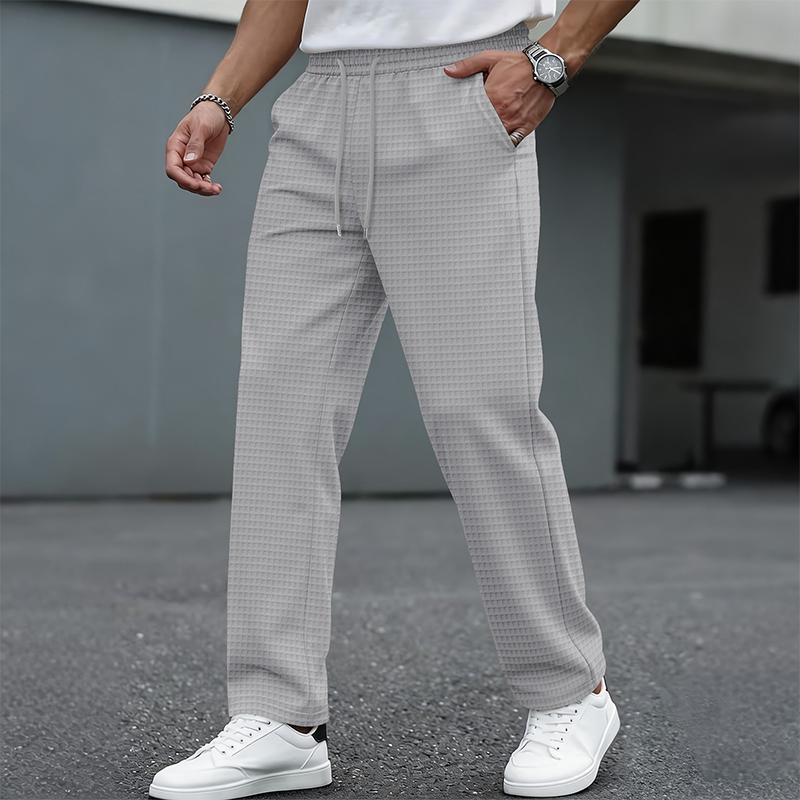 💝💝 Textured Everyday Comfort | Men's Waffle-Knit Drawstring Trousers