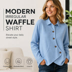 💝💝 Latest Design | Women's Waffle-Knit Crossover Hem Button Top