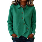 💝💝 Latest Design | Women's Waffle-Knit Crossover Hem Button Top