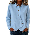 💝💝 Latest Design | Women's Waffle-Knit Crossover Hem Button Top